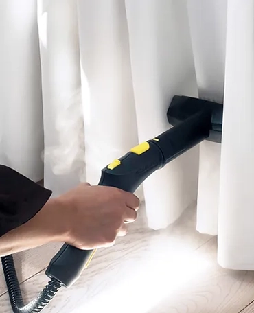 Steam cleaning curtains